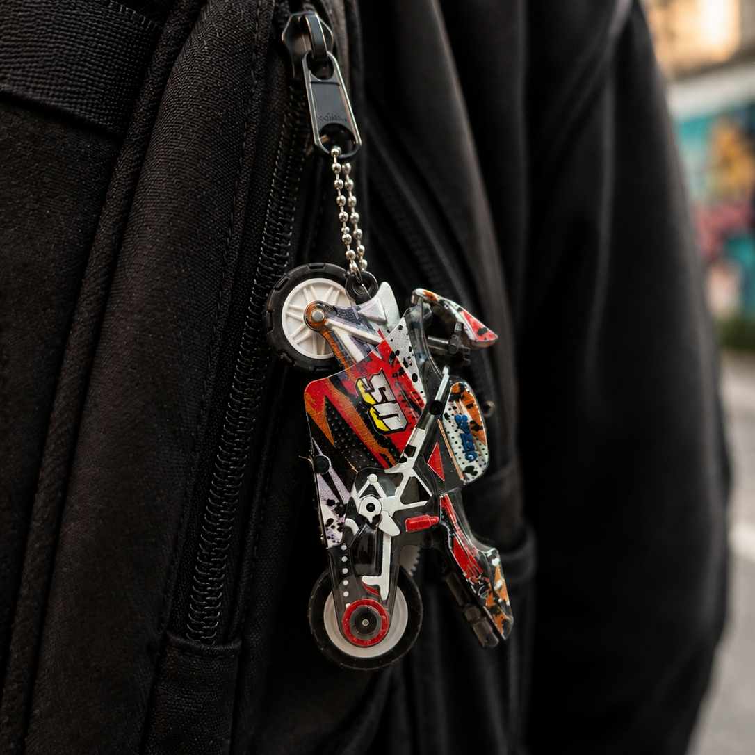 Bike keychain with spark
